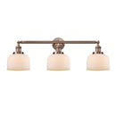 Bell Bath Vanity Light shown in the Antique Copper finish with a Matte White shade