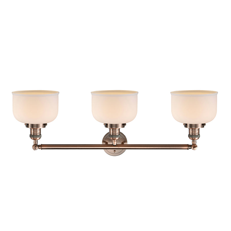 Innovations Lighting Large Bell 3 Light Bath Vanity Light Part Of The Franklin Restoration Collection 205-AC-G71