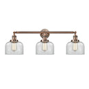 Bell Bath Vanity Light shown in the Antique Copper finish with a Clear shade