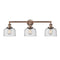 Bell Bath Vanity Light shown in the Antique Copper finish with a Seedy shade