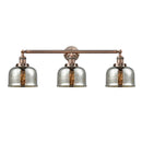 Bell Bath Vanity Light shown in the Antique Copper finish with a Silver Plated Mercury shade