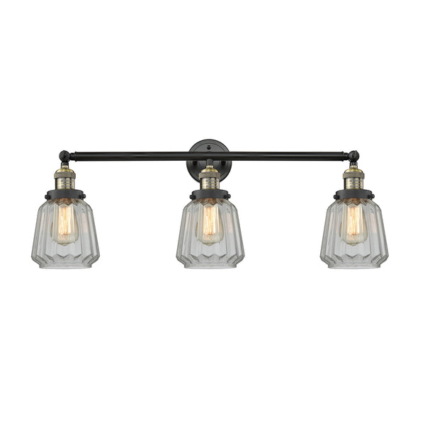 Chatham Bath Vanity Light shown in the Black Antique Brass finish with a Clear shade