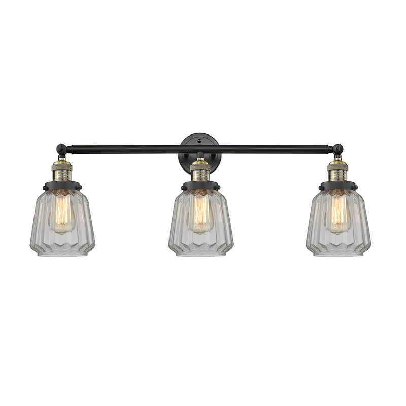 Chatham Bath Vanity Light shown in the Black Antique Brass finish with a Clear shade