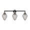 Geneseo Bath Vanity Light shown in the Black Antique Brass finish with a Clear Crackled shade