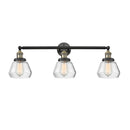 Fulton Bath Vanity Light shown in the Black Antique Brass finish with a Clear shade