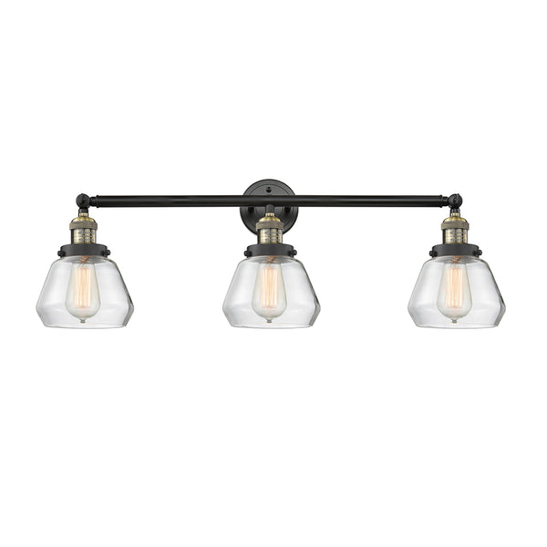 Fulton Bath Vanity Light shown in the Black Antique Brass finish with a Clear shade