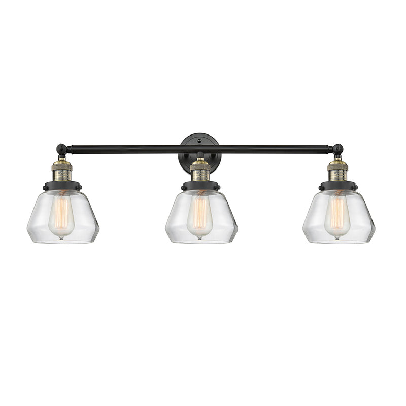 Fulton Bath Vanity Light shown in the Black Antique Brass finish with a Clear shade