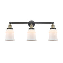 Canton Bath Vanity Light shown in the Black Antique Brass finish with a Matte White shade