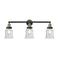 Canton Bath Vanity Light shown in the Black Antique Brass finish with a Clear shade