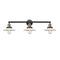 Halophane Bath Vanity Light shown in the Black Antique Brass finish with a Matte White Halophane shade