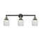 Colton Bath Vanity Light shown in the Black Antique Brass finish with a Clear Halophane shade