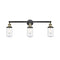 Dover Bath Vanity Light shown in the Black Antique Brass finish with a Clear shade