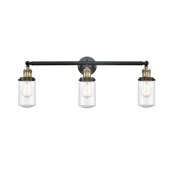 Dover Bath Vanity Light shown in the Black Antique Brass finish with a Seedy shade