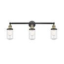 Dover Bath Vanity Light shown in the Black Antique Brass finish with a Seedy shade