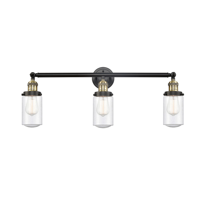 Dover Bath Vanity Light shown in the Black Antique Brass finish with a Seedy shade