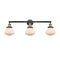 Olean Bath Vanity Light shown in the Black Antique Brass finish with a Matte White shade
