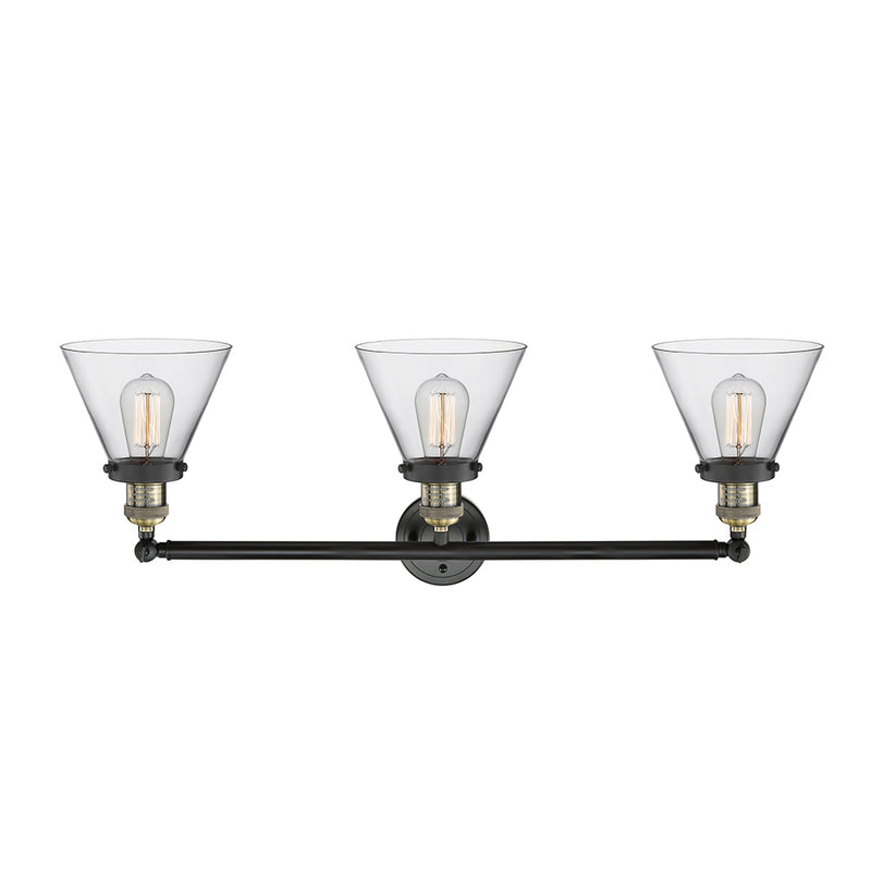Innovations Lighting Large Cone 3 Light Bath Vanity Light Part Of The Franklin Restoration Collection 205-BAB-G42-LED