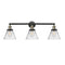 Cone Bath Vanity Light shown in the Black Antique Brass finish with a Clear shade