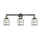 Bell Cage Bath Vanity Light shown in the Black Antique Brass finish with a Matte White shade
