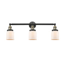 Bell Bath Vanity Light shown in the Black Antique Brass finish with a Matte White shade