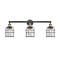 Bell Cage Bath Vanity Light shown in the Black Antique Brass finish with a Clear shade