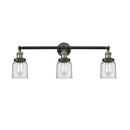 Bell Bath Vanity Light shown in the Black Antique Brass finish with a Clear shade