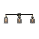 Bell Bath Vanity Light shown in the Black Antique Brass finish with a Plated Smoke shade