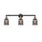 Bell Bath Vanity Light shown in the Black Antique Brass finish with a Plated Smoke shade