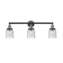 Bell Bath Vanity Light shown in the Black Antique Brass finish with a Seedy shade