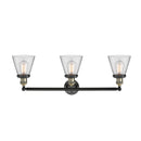 Innovations Lighting Small Cone 3 Light Bath Vanity Light Part Of The Franklin Restoration Collection 205-BAB-G62