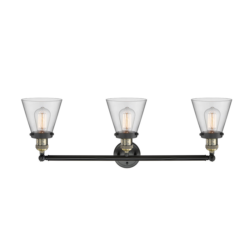 Innovations Lighting Small Cone 3 Light Bath Vanity Light Part Of The Franklin Restoration Collection 205-BAB-G62-LED
