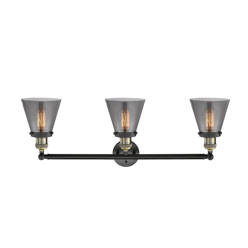 Innovations Lighting Small Cone 3 Light Bath Vanity Light Part Of The Franklin Restoration Collection 205-BAB-G63
