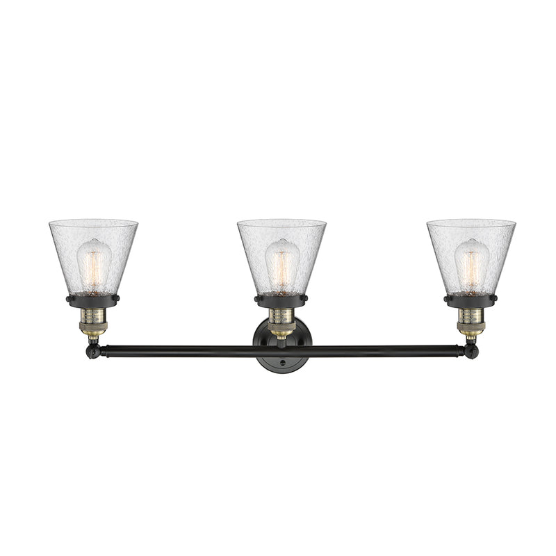 Innovations Lighting Small Cone 3 Light Bath Vanity Light Part Of The Franklin Restoration Collection 205-BAB-G64