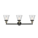 Innovations Lighting Small Cone 3 Light Bath Vanity Light Part Of The Franklin Restoration Collection 205-BAB-G64-LED