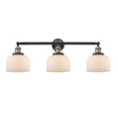 Bell Bath Vanity Light shown in the Black Antique Brass finish with a Matte White shade