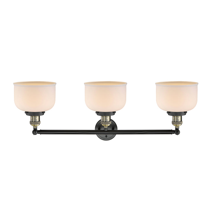 Innovations Lighting Large Bell 3 Light Bath Vanity Light Part Of The Franklin Restoration Collection 205-BAB-G71-LED