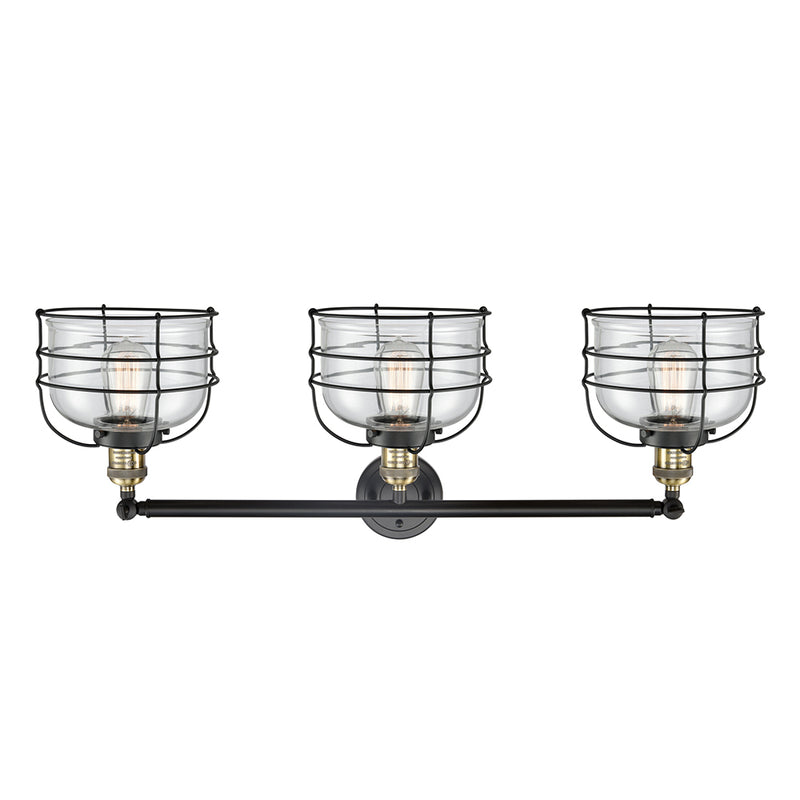 Innovations Lighting Large Bell Cage 3 Light Bath Vanity Light Part Of The Franklin Restoration Collection 205-BAB-G72-CE-LED