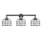 Bell Cage Bath Vanity Light shown in the Black Antique Brass finish with a Clear shade