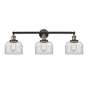 Bell Bath Vanity Light shown in the Black Antique Brass finish with a Clear shade