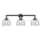 Bell Bath Vanity Light shown in the Black Antique Brass finish with a Clear shade