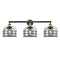 Bell Cage Bath Vanity Light shown in the Black Antique Brass finish with a Plated Smoke shade