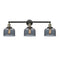 Bell Bath Vanity Light shown in the Black Antique Brass finish with a Plated Smoke shade