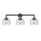 Bell Bath Vanity Light shown in the Black Antique Brass finish with a Seedy shade