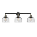 Bell Bath Vanity Light shown in the Black Antique Brass finish with a Seedy shade