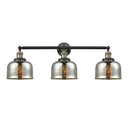 Bell Bath Vanity Light shown in the Black Antique Brass finish with a Silver Plated Mercury shade