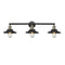 Railroad Bath Vanity Light shown in the Black Antique Brass finish with a Matte Black shade