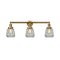 Chatham Bath Vanity Light shown in the Brushed Brass finish with a Clear shade
