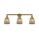 Chatham Bath Vanity Light shown in the Brushed Brass finish with a Mercury shade