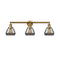 Fulton Bath Vanity Light shown in the Brushed Brass finish with a Plated Smoke shade