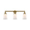 Canton Bath Vanity Light shown in the Brushed Brass finish with a Matte White shade